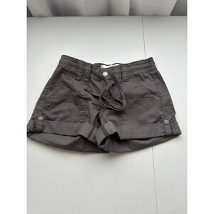 Hollister Low Rise Classic Shorts Women's W24 Gray Cuffed Pockets Drawstring
